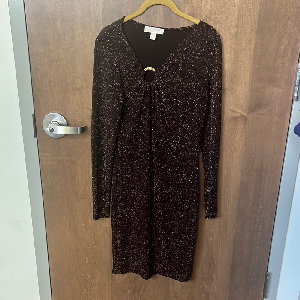 ✨ Michael Kors Gold Metallic Sheath Dress – Size Small (NWOT) ✨
